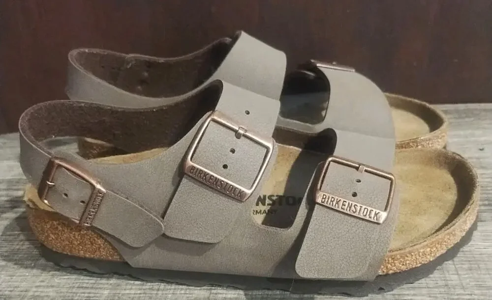 Birkenstock Milano Big Buckle Unisex Sandals 37 Suede Brown Ankle Strap New - Picture 1 of 11